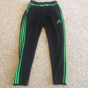 Like green Adidas track pants
